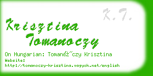 krisztina tomanoczy business card